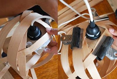 Cómo se hace una lámapra con tiras de madera, tipo Embolic de Ona