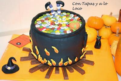 Tarta Caldero de bruja (fondant)