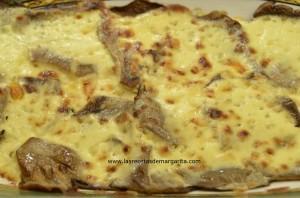 Filetes con setas gratinadas-Semana del 28 de octubre al 3 de Noviembre