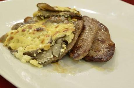 Filetes con setas gratinadas-Semana del 28 de octubre al 3 de Noviembre