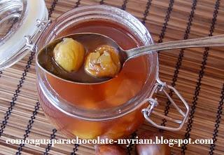 CREMA DE CASTAÑAS Y CASTAÑAS EN ALMÍBAR. CREMA DE CASTAÑAS Y CASTAÑAS EN ALMÍBAR.