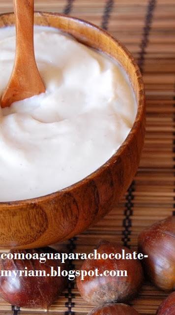 CREMA DE CASTAÑAS Y CASTAÑAS EN ALMÍBAR. CREMA DE CASTAÑAS Y CASTAÑAS EN ALMÍBAR.