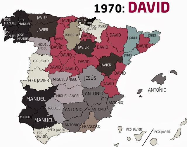 Los nombres más usados en España desde 1920 hasta 2010