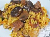Arroz setas abanico ibérico