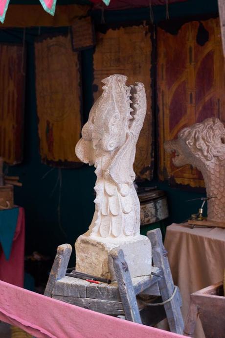 Stall of the stonecutter at the Cocentaina Fair