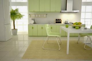 cocina verde y blanco