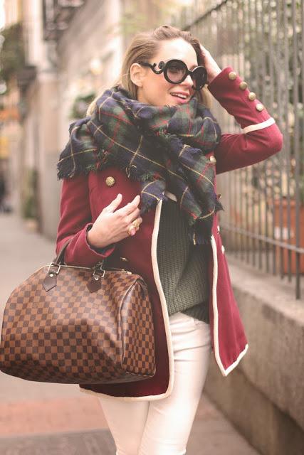 FALL TRENDS; PLAID SCARVES.-