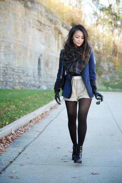 FALL TRENDS; PLAID SCARVES.-