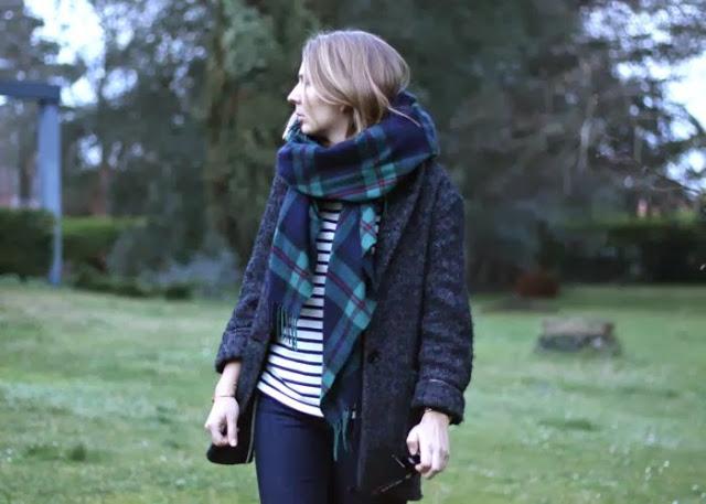 FALL TRENDS; PLAID SCARVES.-