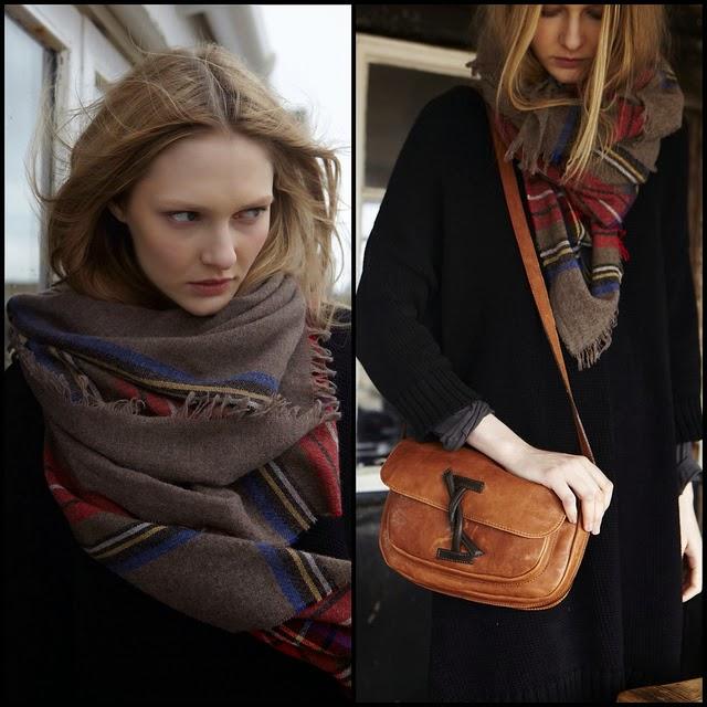 FALL TRENDS; PLAID SCARVES.-