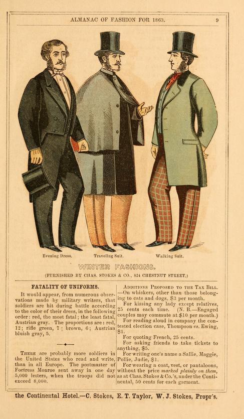 Moda para caballeros 1863