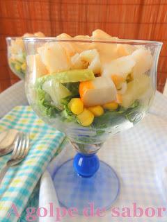 Cóctel de Langostinos, aguacate y cangrejo