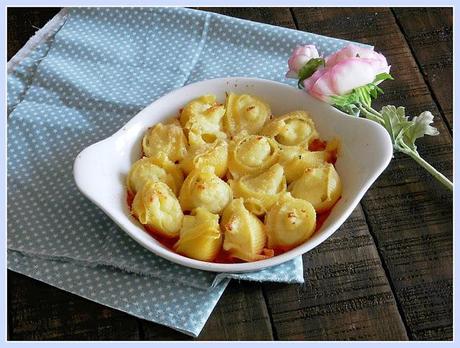 Galets rellenos de brandada de bacalao