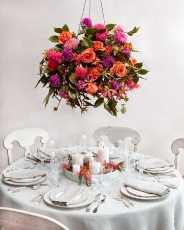 Flores en tonos naranja y rosa