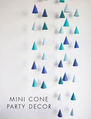 Mis puertos de esta semana Conos de cartulina e hilo hacen esta preciosa cascada