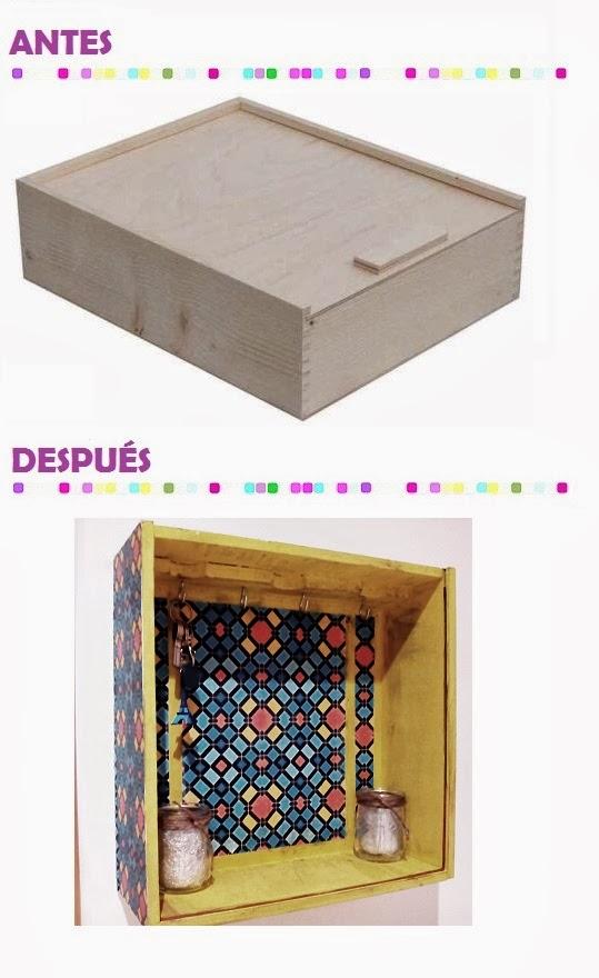 DIY: Cómo convertir una caja de vino en un mueble recibidor portallaves