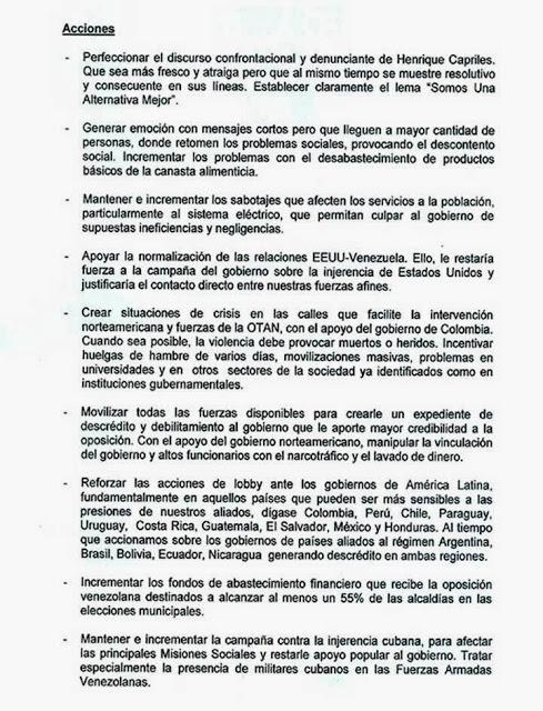 Divulgado el Plan Estrategico contra Venezuela [+ documento]