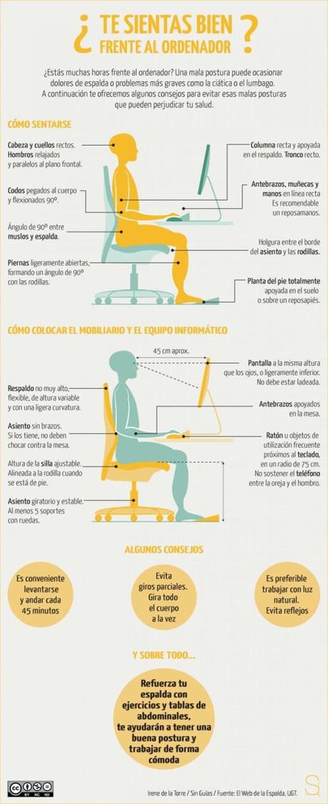 Cómo sentarse bien y cómo colocar mobiliario y ordenador para no sufrir dolores de espalda te-sientas-bien-frente-al-ordenador