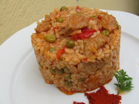 Arroz de solomillo adobado