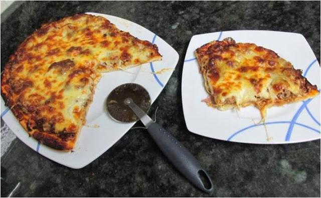 PIZZA  BARBACOA CON MASA CASERA