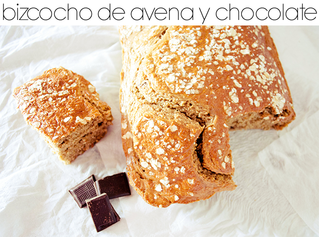 Bizcocho de avena y chocolate