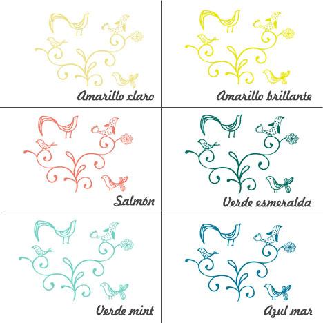 Colores Vinilo decorativo pajaritos