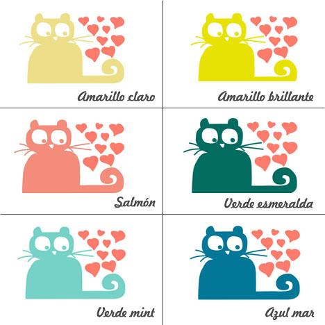 Colores Vinilo decorativo gatuno