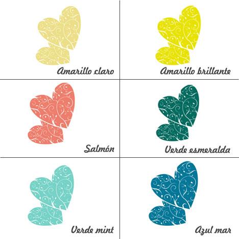 Colores vinilo decorativo corazones vintage