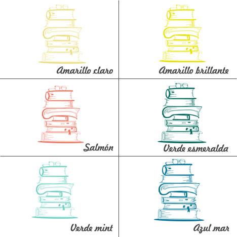 Colores Vinilo decorativo libros apilados