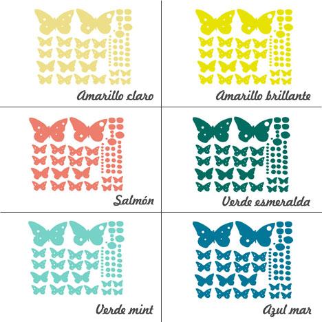 Colores Vinilo decorativo mariposas y topos