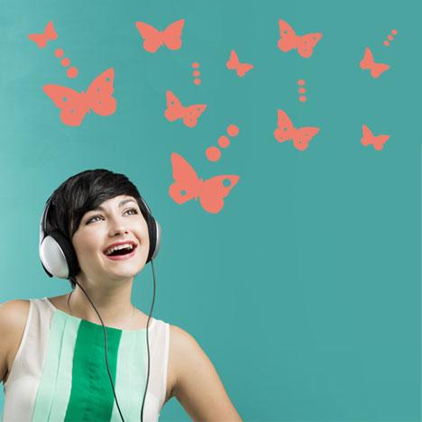 Vinilo decorativo mariposas y topos
