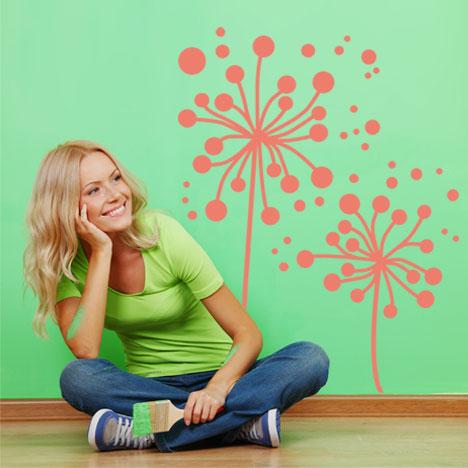 Vinilo decorativo flores de marte