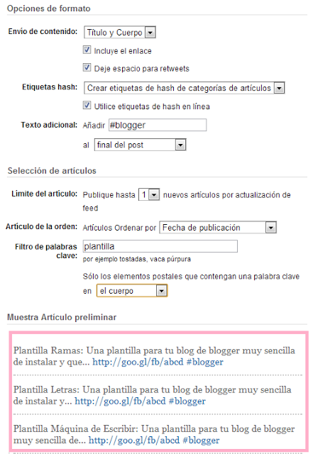 Como automatizar la publicación en twitter de las entradas del blog