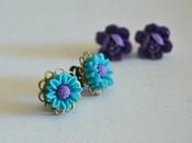 pendientes Flores azul violeta