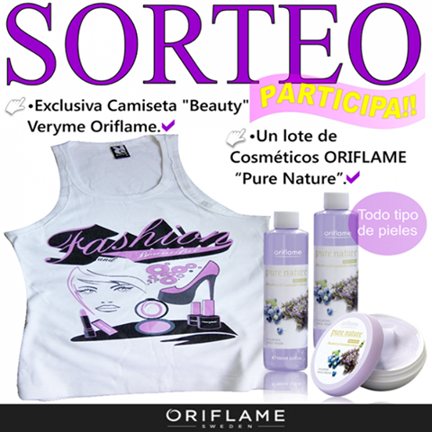 SORTEO lote cosmeticos ORIFLAME camiseta exclusiva 