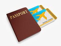 pasaporte y billetes de avion
