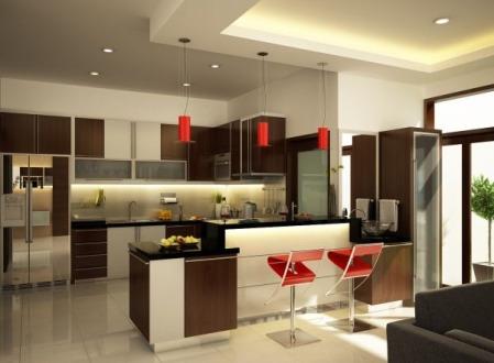 cocina moderna marron