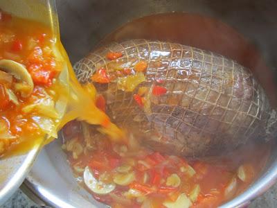Roti (o redondo) de ternera en salsa
