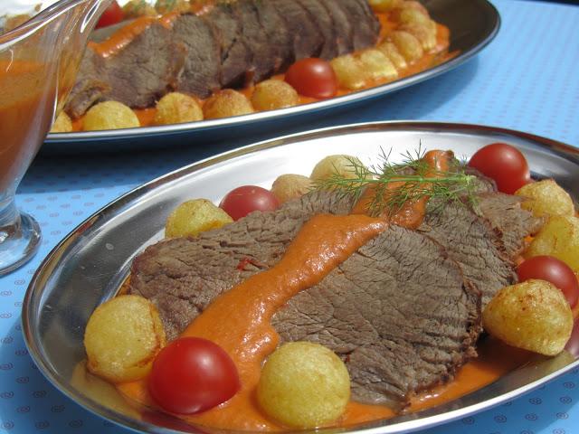 Roti (o redondo) de ternera en salsa