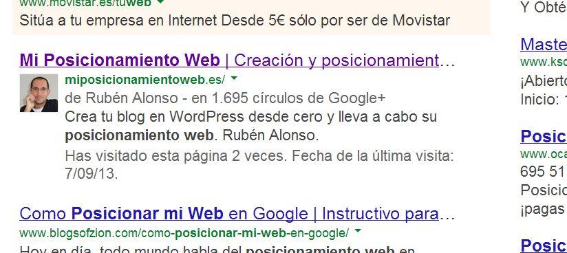 Búsqueda mi posicionamiento web