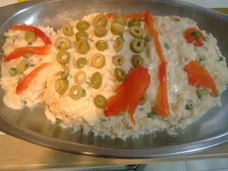 Ensaladilla rusa con forma de pez
