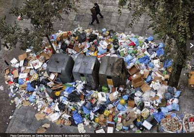 Madrid: seis días ya entre basuras.