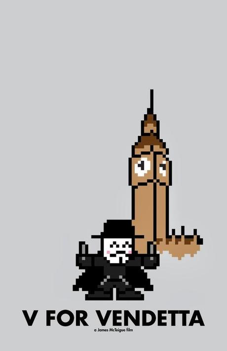 13 posters de películas famosas en 8-bits