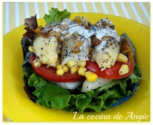 TIMBAL DE ESPÁRRAGOS BLANCOS CON VINAGRETA DE MELOCOTÓN