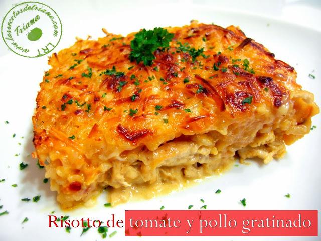Risotto de tomate y pollo gratinado #RecetasSolidariasParaNavidad