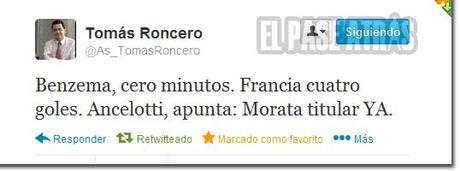 Tomás Roncero y su opinión veleta con Benzema
