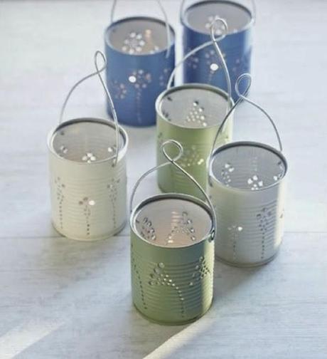 5 ideas de Manualidades para Principiantes sin Idea http://decoracion.facilisimo.com/blogs/ideas-diy/diy-para-reciclar-las-latas-y-convertirlas-en-farolillos_931363.html
