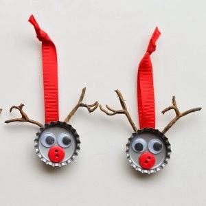 Decoración y Muñecos de Nieve con Chapas, Reciclado