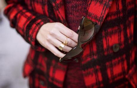 street style barbara crespo plaid coat front row shop menbur shoes outfit fashion blogger