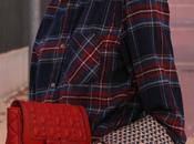 Plaids Burgundy Trench